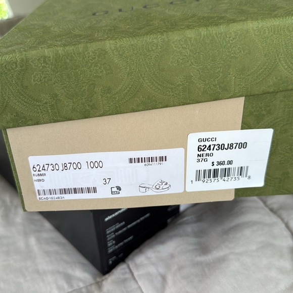 GUCCI WOMEN'S RUBBER SLIDE SANDAL BLACK - Picture 7 of 7